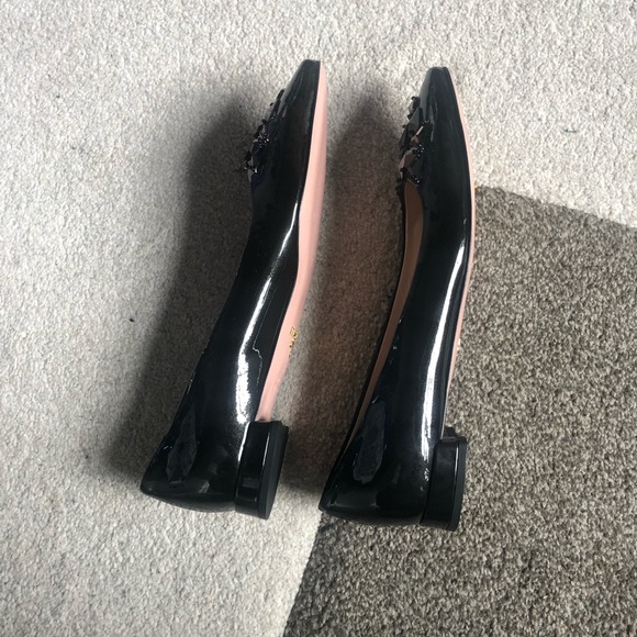 Prada Pointed Toe Jeweled Ballerina Flats - Picture 2 of 5